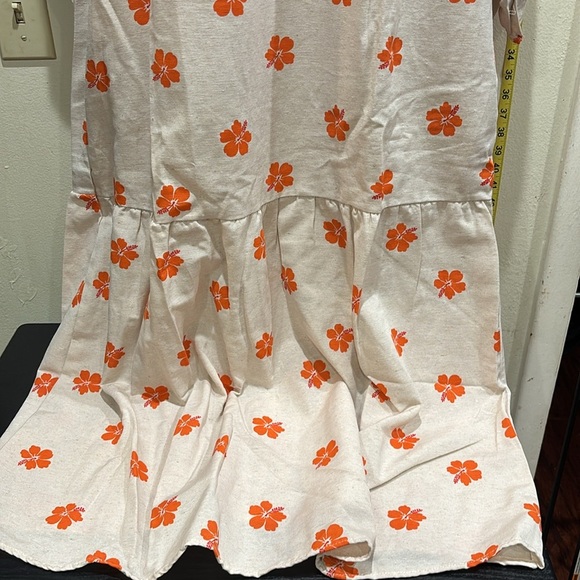 Floral Orange women's Dress - Picture 2 of 6